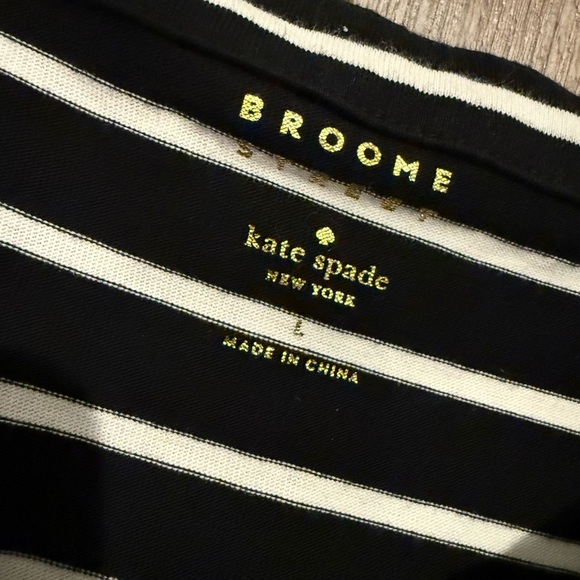 Kate Spade broome street short sleeve stripe top shirt luxury cotton comfort bow - Picture 7 of 9